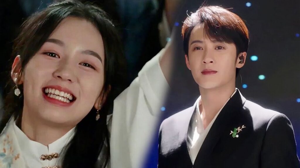 تذرف الدموع وتبكي على حبيبها الذي يقدم أدائـه الاخير على المسرح ( احبني و احب صوتي )