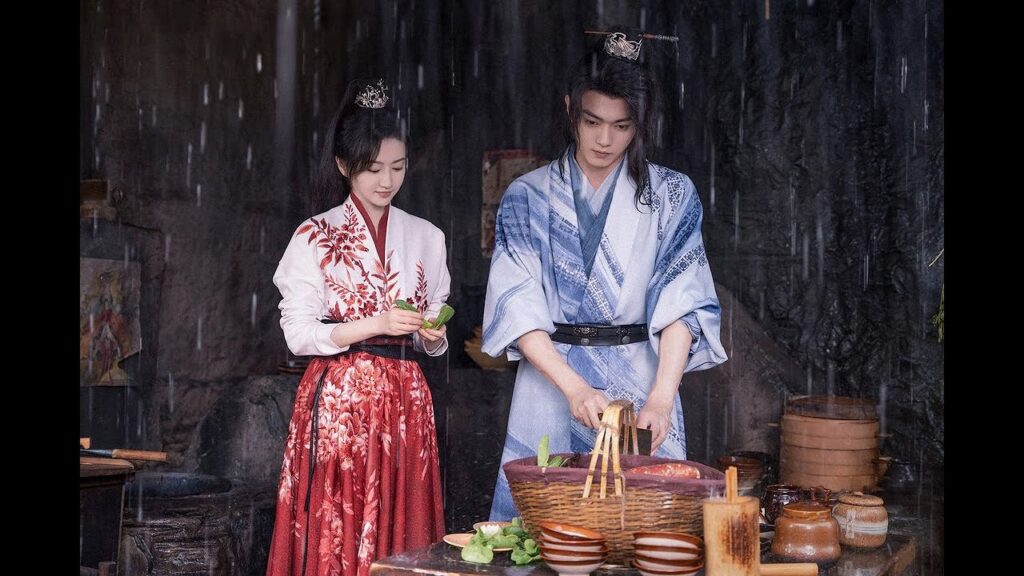 يتساقط المطر فيأخذها الى مكانـه السري و يطبخ لها  (  ارض عجائب الحب )