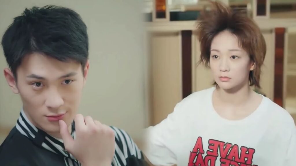 جارها الوسيم يطرق الباب , لكنها تفتح الباب وهي في حالة فوضى ( صوتك جميل )