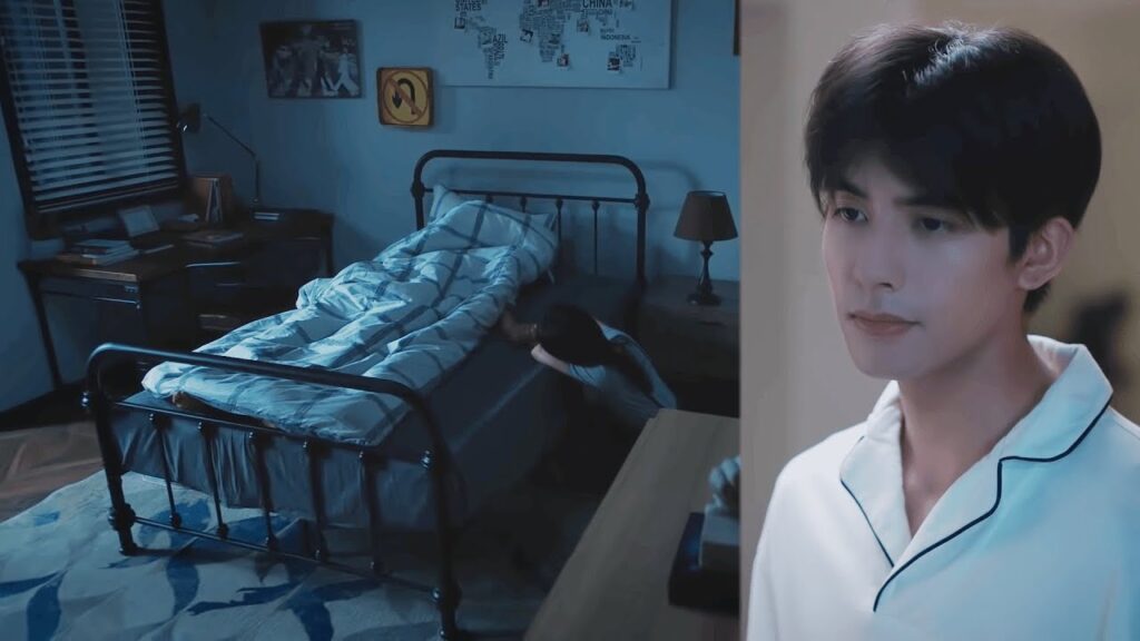 تسهر بجانب سرير منافسه لتهدئته فيغلق حبيبها الباب ويغادر بصمت | مشهد من مسلسل انطلق