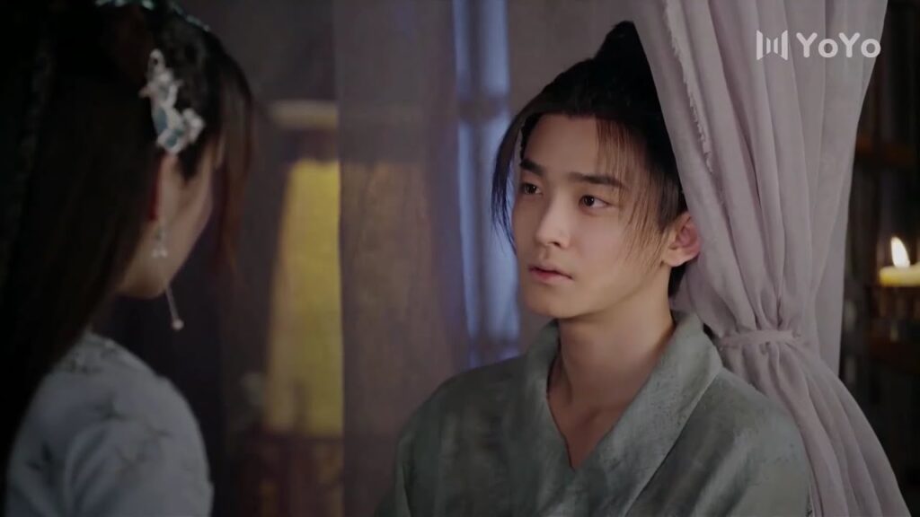 وهو على فراش الموت يتغزل بجمالها وسعيد لانه تلقى السم بدلا عنها  ( الحقيقة او الجرأة )