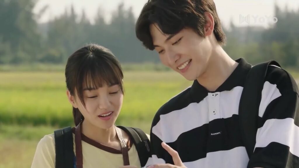 يذهب معها في رحلة لكي يحسن مزاجها  ( نهر يجري خلاله )