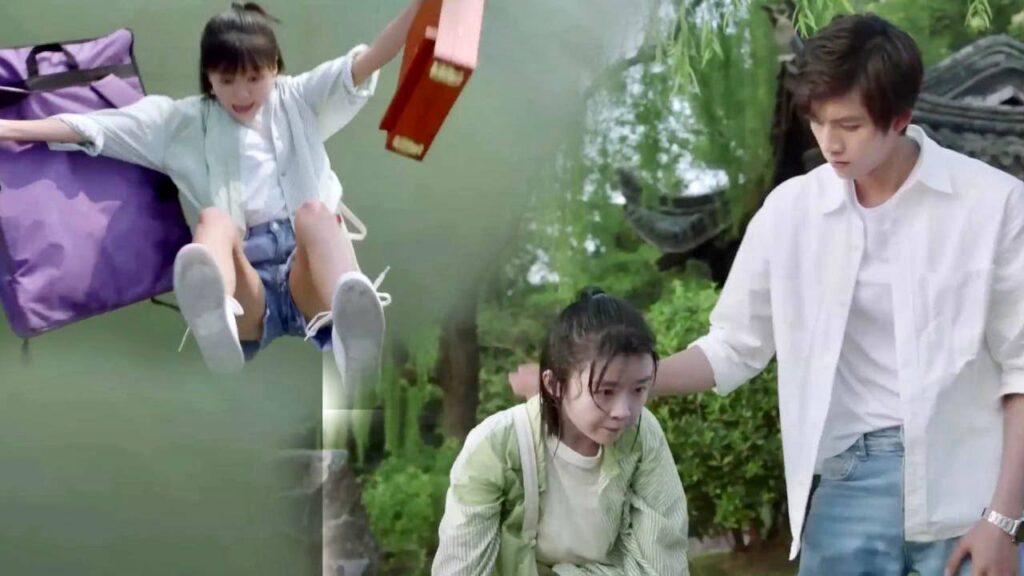 ينصدم بها فتقع من اعلى الجسر لانها رشيقة و قصيرة  ( عزباء محترفة )