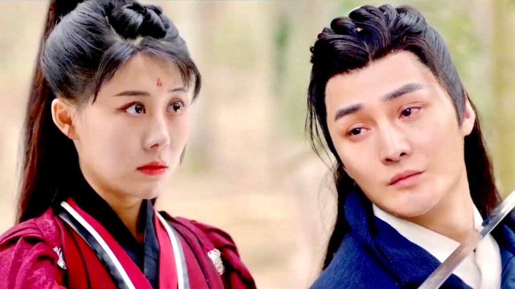 تضع السيف على عنقـه لكن يركز على هدفه وهو التغزل بها