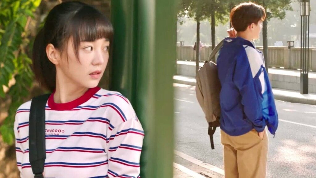 تختبئ في الخلف لكي لا يراها الشاب الذي تحبه 💔🥺 ( نهر يجري خلاله )