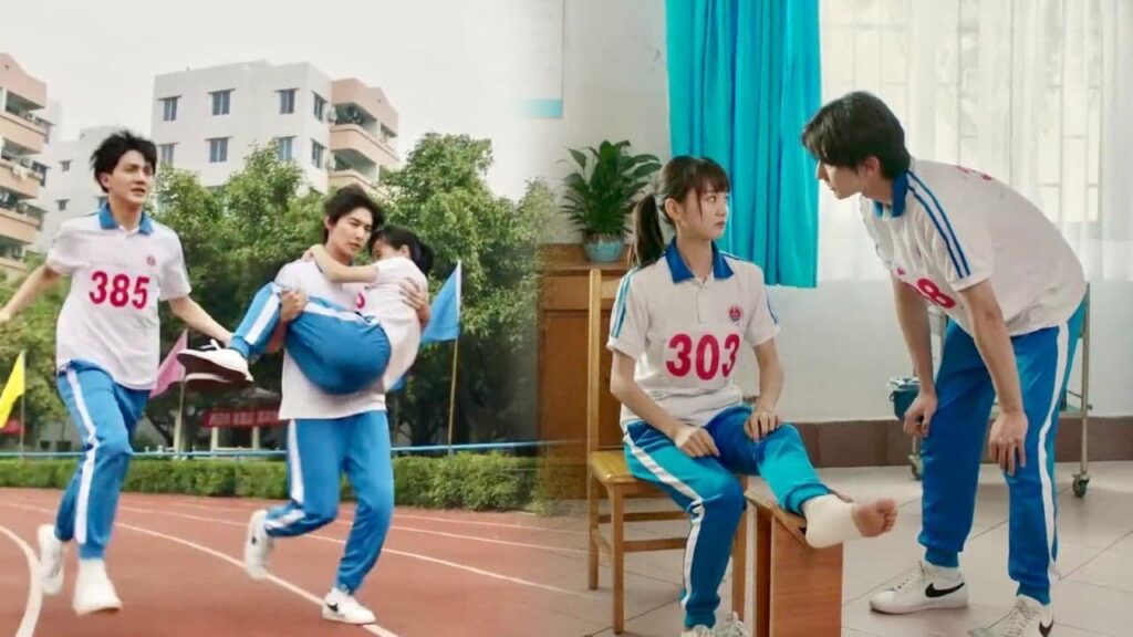 يغضب منها لانها تشارك بالسباق رغم اصابتها فيحملها الى العيادة ❤️😍 ( نهر يجري خلاله )