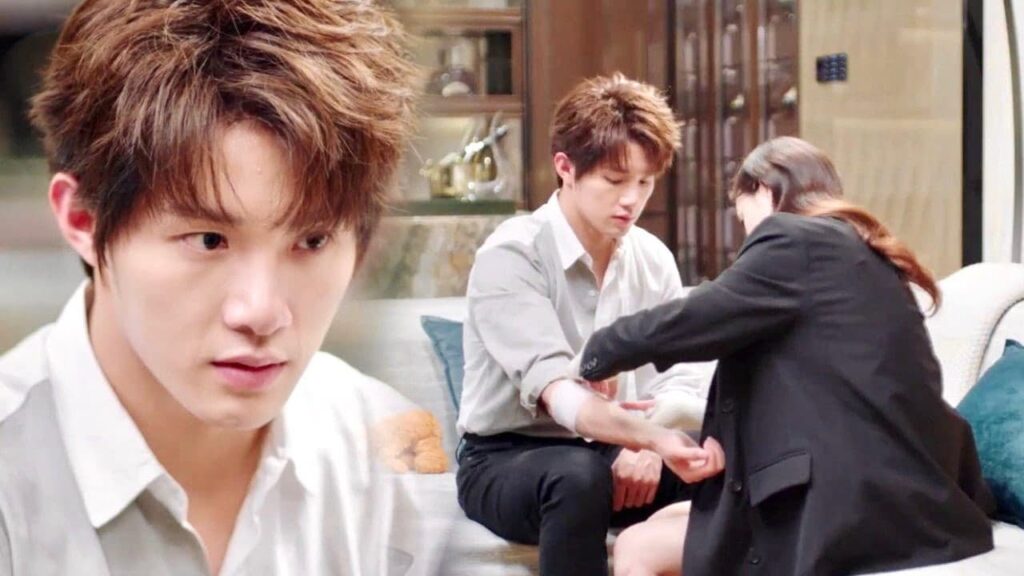 انها تعالج اصابته لكنه يحدق فيها كالمجنون ❤️😍 (الجمال القبيح )