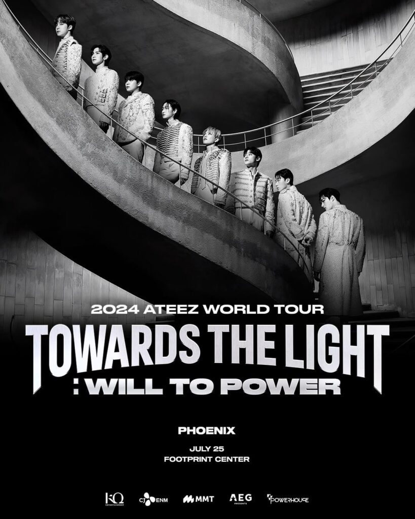 240422 مركز البصمة على تويتر: جولة ATEEZ العالمية لعام 2024 [TOWARDS THE LIGHT : WILL TO POWER] IN NORTH AMERICA قادم إلى فينيكس في 25 يوليو!  قم بزيارة http://ateezlive.com للحصول على معلومات ما قبل البيع قبل أن يبدأ البيع للجمهور يوم الجمعة 3 مايو الساعة 10 صباحًا بالتوقيت المحلي