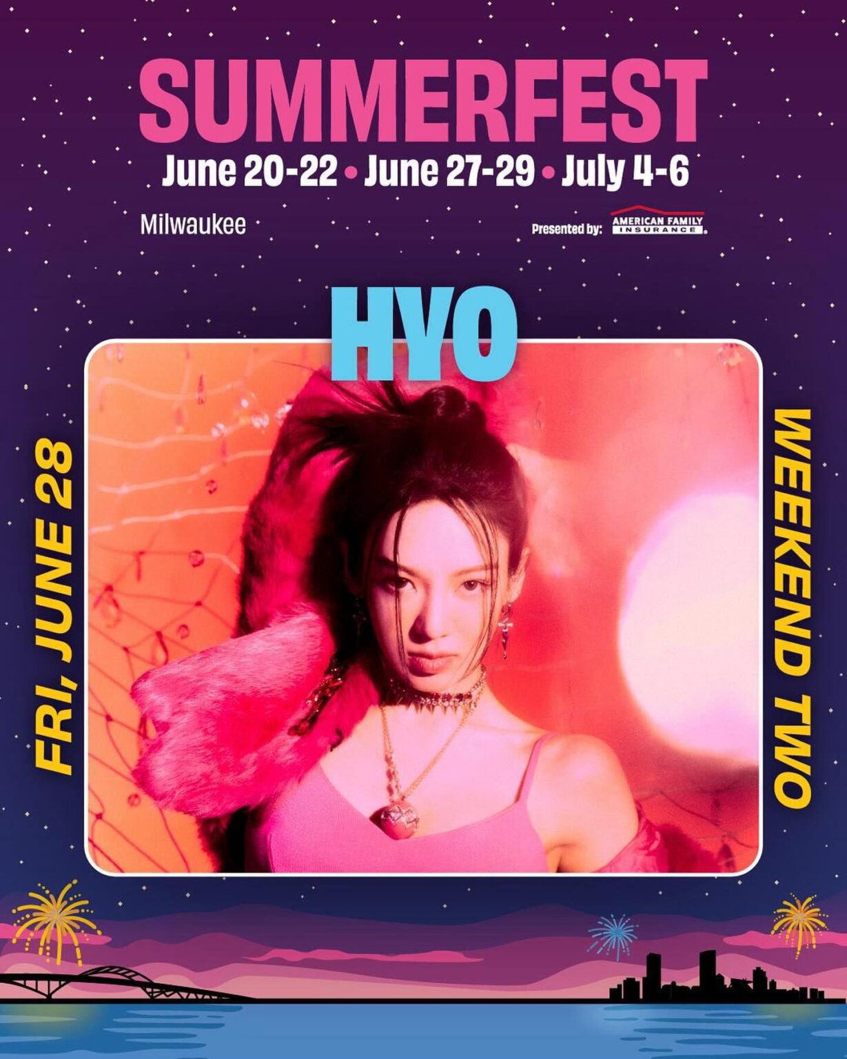 Girls' Generation (SNSD) Hyoyeon / DJ HYO - مهرجان الموسيقى Summerfest في ميلووكي، ويسكونسن، الولايات المتحدة الأمريكية (صورة الحفلة التشويقية)