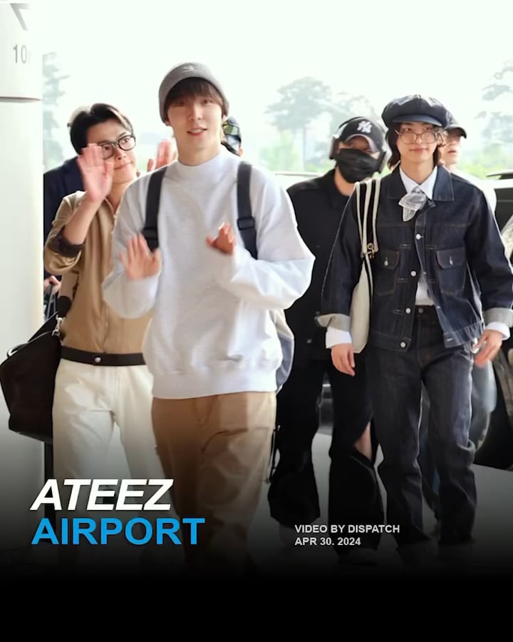 240430 كوريا ديسباتش على الانستقرام: ATEEZ في مطار جيمبو يغادرون متجهين إلى طوكيو، اليابان 1