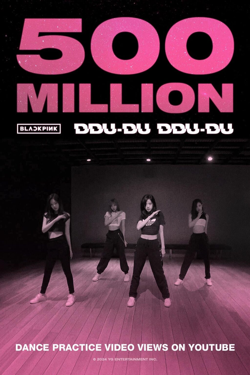 240426 BLACKPINK - فيديو تدريب الرقص '뚜두뚜두 (DDU-DU DDU-DU) (النسخة المتحركة) يصل إلى 500 مليون مشاهدة على اليوتيوب! [Official Poster]