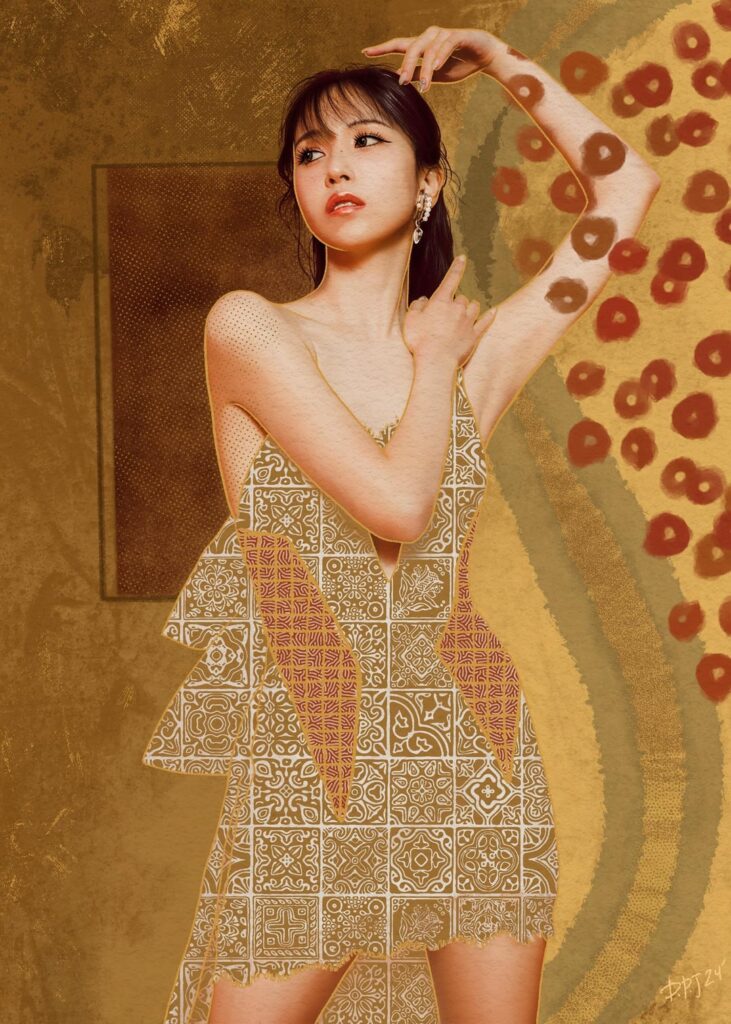 صورة لمينا مستوحاة من الفترة الذهبية للوحات كليمت