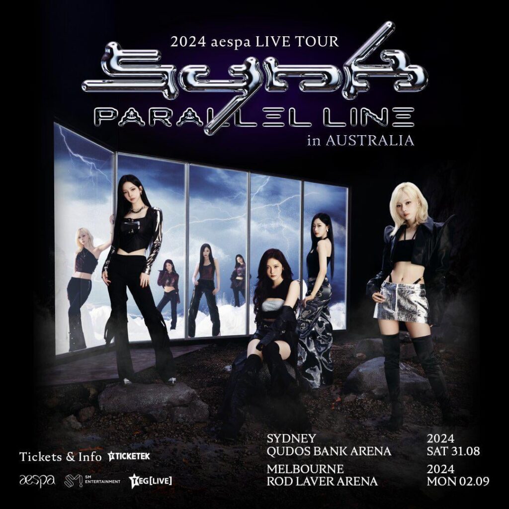 "2024 aespa LIVE TOUR - SYNK: Parallel Line" أماكن ومعلومات مبيعات التذاكر لأستراليا