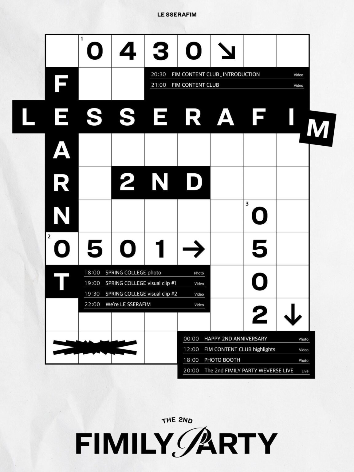 LE SSERAFIM - حدث الذكرى السنوية الأولى: الحفل العائلي الثاني (ملصق الجدول الزمني)