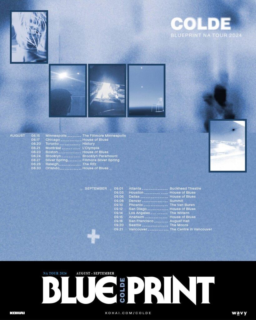 COLDE - BLUEPRINT NA TOUR 2024 (ملصق جدول الجولة)