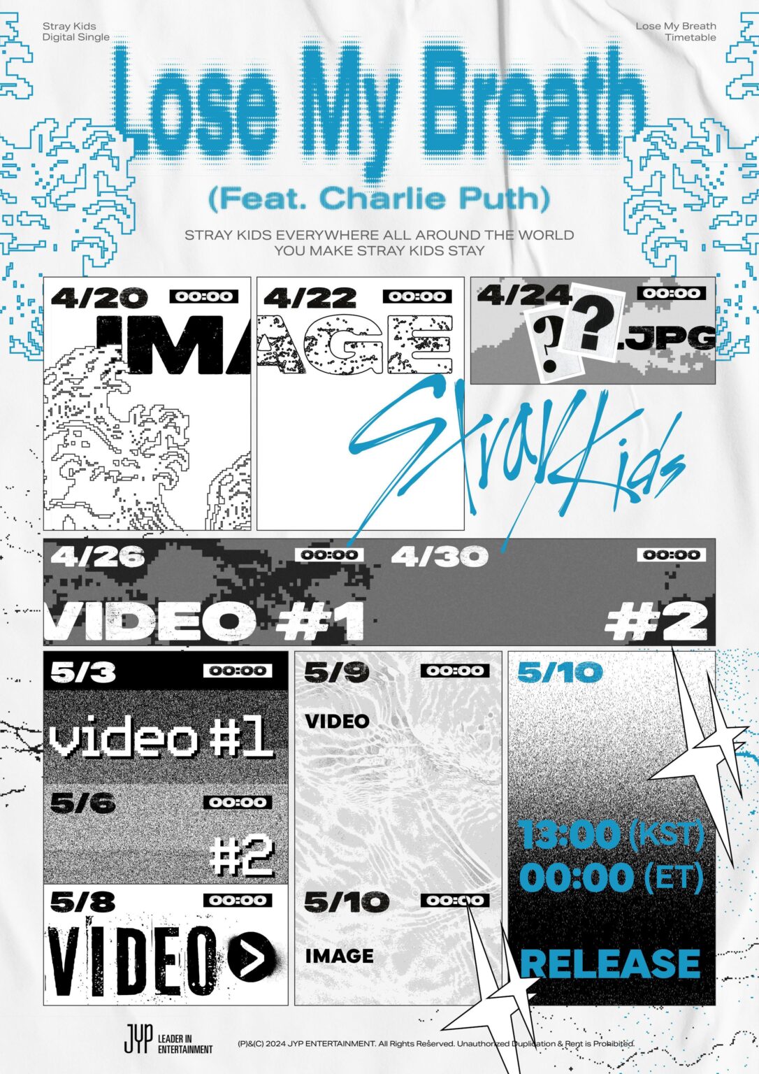 240419 أغنية Stray Kids الرقمية المنفردة "Lose My Breath (Feat. Charlie Puth)" الجدول الزمني