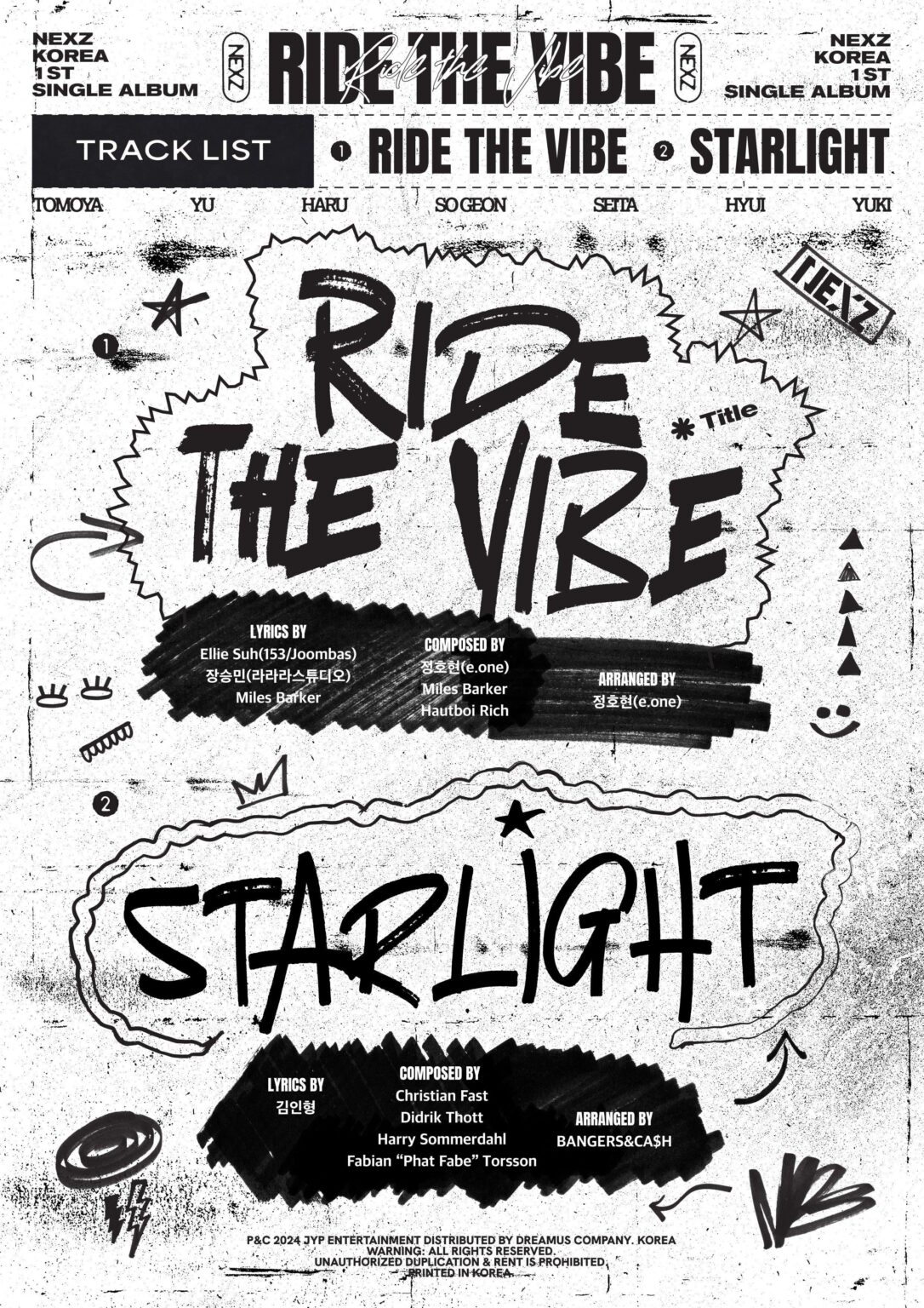 NEXZ - الألبوم الكوري الأول "Ride the Vibe" (قائمة الأغاني)