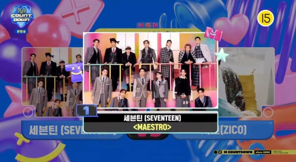 240509 SEVENTEEN حققوا فوزهم الثاني لـ "MAESTRO" في M Countdown لهذا الأسبوع!