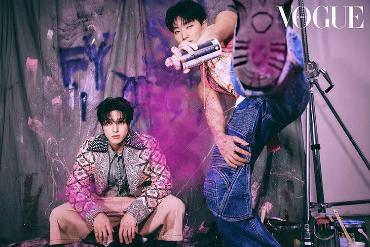 ATEEZ San & Wooyoung - مجلة فوغ الكورية يونيو 2024 (معاينة مصورة)