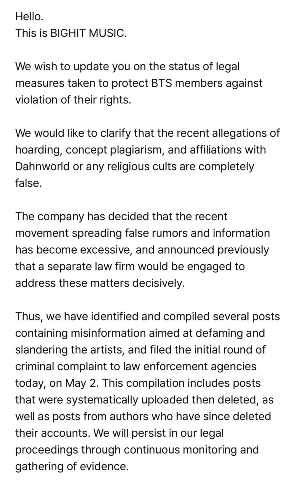 [NOTICE] تحديث بشأن الإجراءات القانونية ضد انتهاك حقوق الفنان - 020524