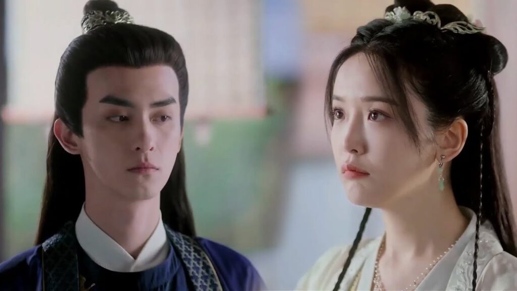 يغضب برؤيتها مع رجل آخر فيأتي و يسحبها و يخذها بعيداً   ( مذكرات جاو جاو )