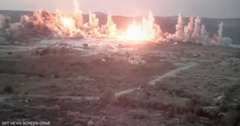 بالفيديو.. الجيش الإسرائيلي ينسف قرية لبنانية في لحظة