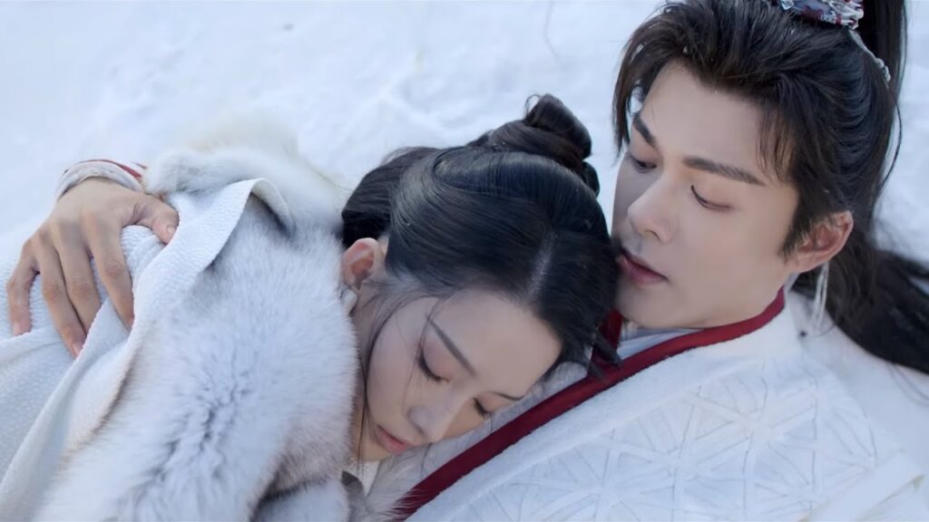 "لن أسمح بموتك هنا" يحمي بطلنا معالجته من الجليد ويمنع الرياح والبرد من إيذائها❄️ليلة ثلجية: حب أبدي