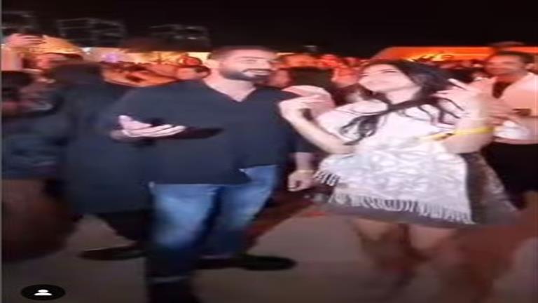 بالفيديو.. رقص أسماء جلال والشرنوبي في "الأفتر بارتي" بالجون