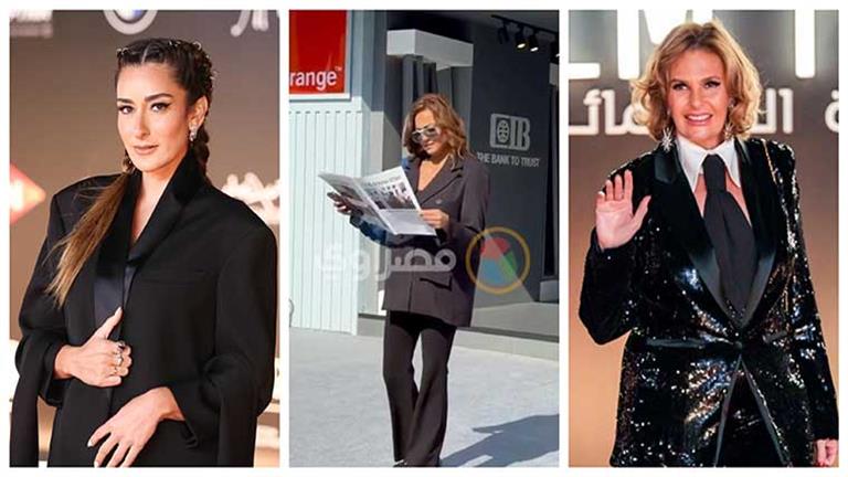 بالصور.. يسرا وأمينة خليل وبشرى بالبدلة "الرجالي" في الجونة