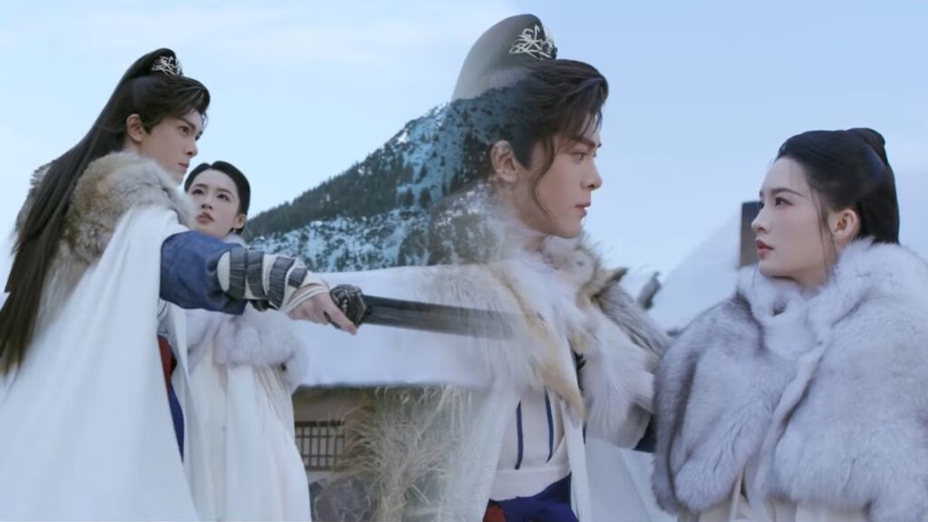 يظهر بطلنا لإنقاذ فتاته في اللحظة الحرجة ويتعهد بمساعدتها في كشف الحقيقة❄️مشهد من ليلة ثلجية حب أبدي