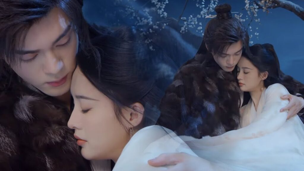 يعانق الحبيبين بعضهما البعض في ليلة جليدية فيعترف بحبه تجاهها سرًا❄️مشهد من ليلة ثلجية: حب أبدي