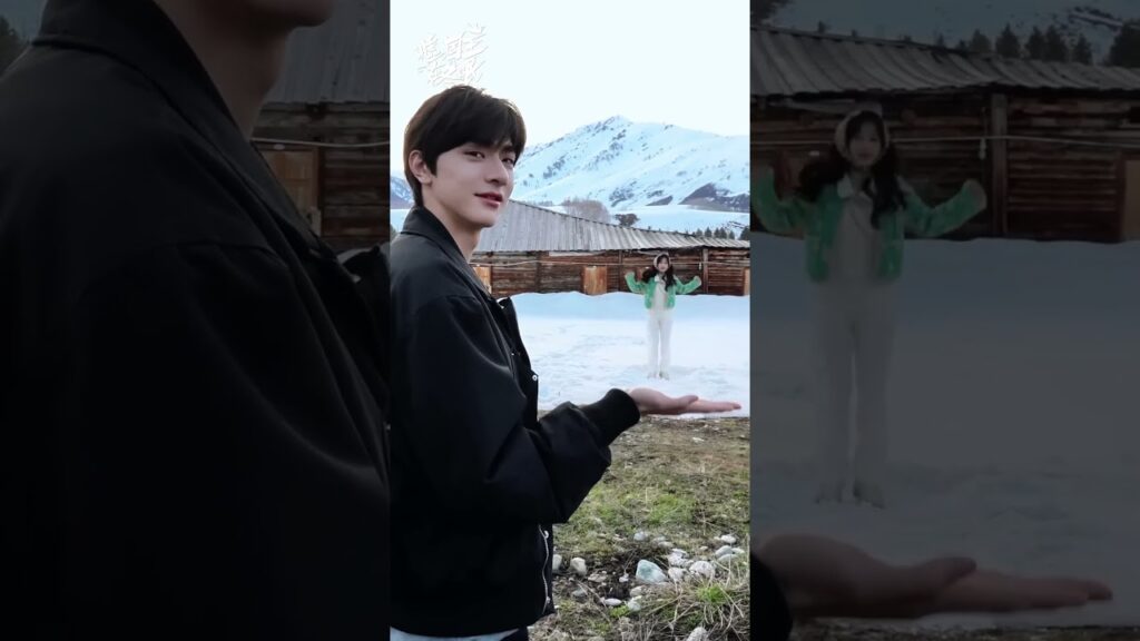 لطافة ثنائي التزلج😆😍 | #تزلج_بالحب  #YOUKU  #SkiIntoLove #嘘国王在冬眠 #LinYi #YuShuxin #shorts #estheryu