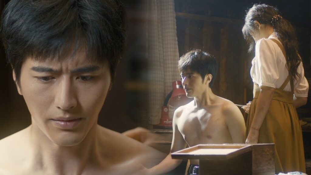 تحزن بطلتنا برؤية جروح زوجها أثناء إنقاذها فتساعده في خلع ملابسه لعلاجه ويحمر خجلا❤️من "ربيع ملتهب"