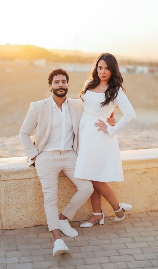 هايدي رفعت وخطيبها مصطفى منصور