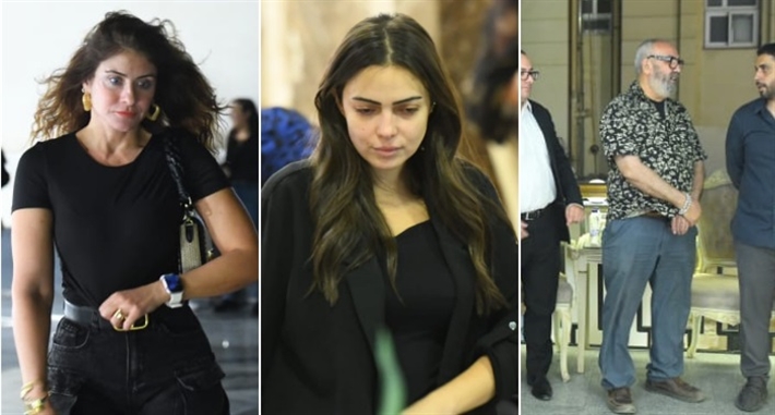 هيدي كرم وحسين نصار ومحمد سراج في عزاء والدة خالد الحجر وجدة وئام مجدي | ألبوم