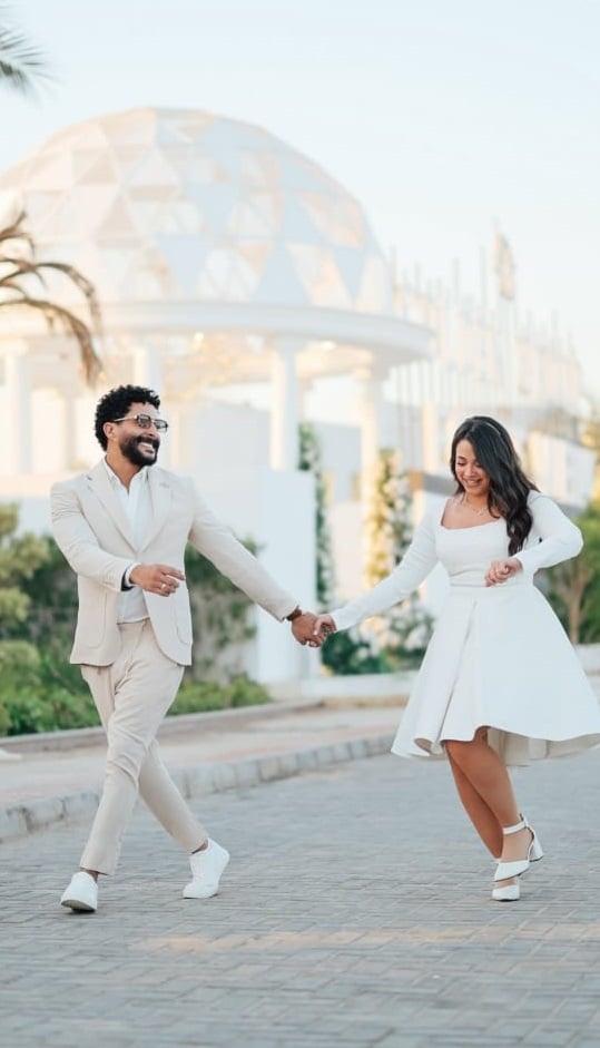 جلسة تصوير هايدي رفعت ومصطفى منصور