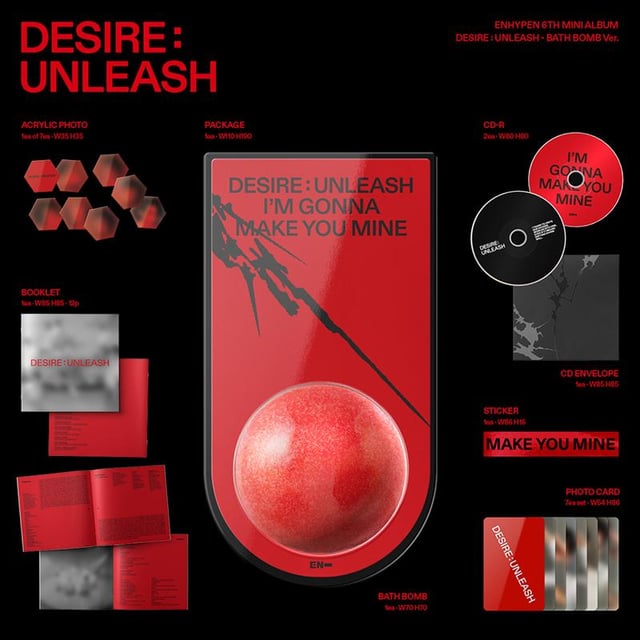 endypen - 6th Mini الألبوم: Desire: افرحي (العنان (Bath Bomb Ver. & Keyring Ver.) (ألبوم Packaging Preview)