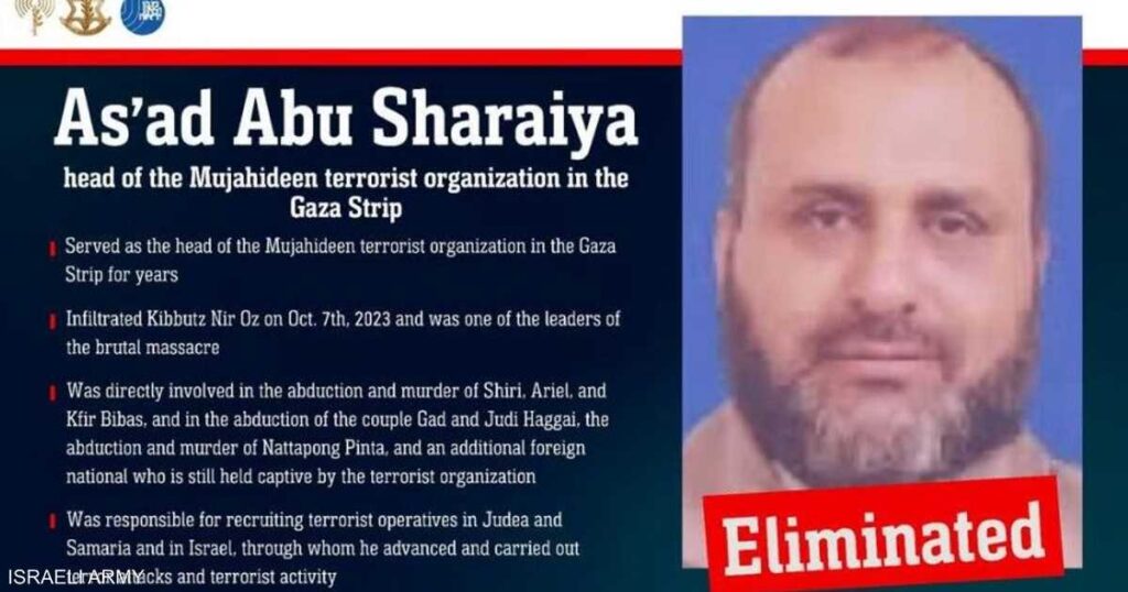 أسعد أبو شريعة.. من هو القيادي الذي أعلنت إسرائيل قتله؟