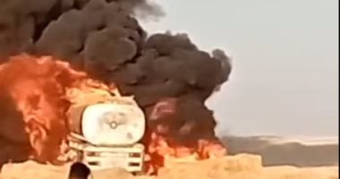 مصرع 3 أشخاص فى حادث انفجار سيارة نقل مواد بترولية إثر اصطدامها بأخرى مصرع 3 أشخاص فى حادث انفجار سيارة نقل مواد بترولية إثر اصطدامها بأخرى