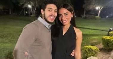 شاهد عادل حفيد الزعيم عادل إمام مع خطيبته فريدة قبل زفافهما