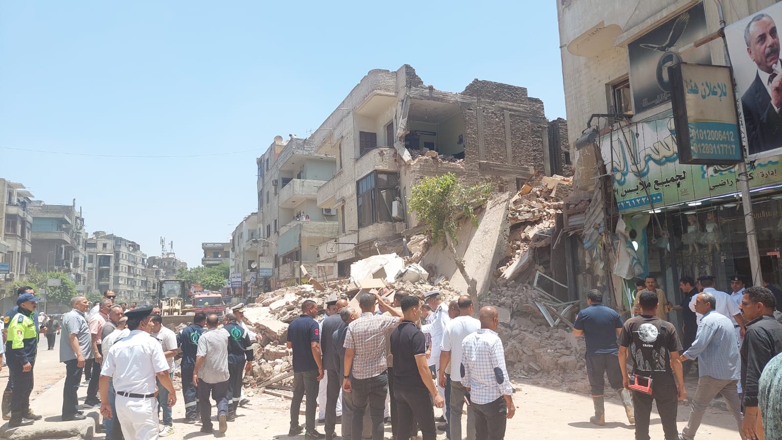 انهيار منزل فى شبرا مصر