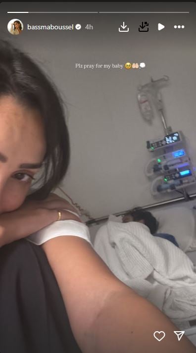 بسمة بوسيل تنشر صورة لابنها ادم من داخل المستشفى