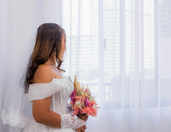 طرحة زفاف طول الكتف