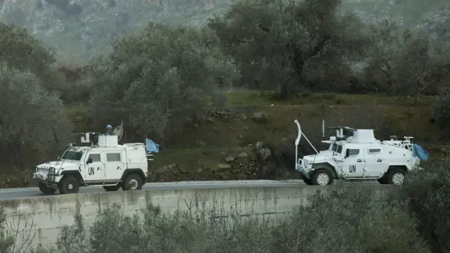 سيارات لقوات اليونيفيل في لبنان.