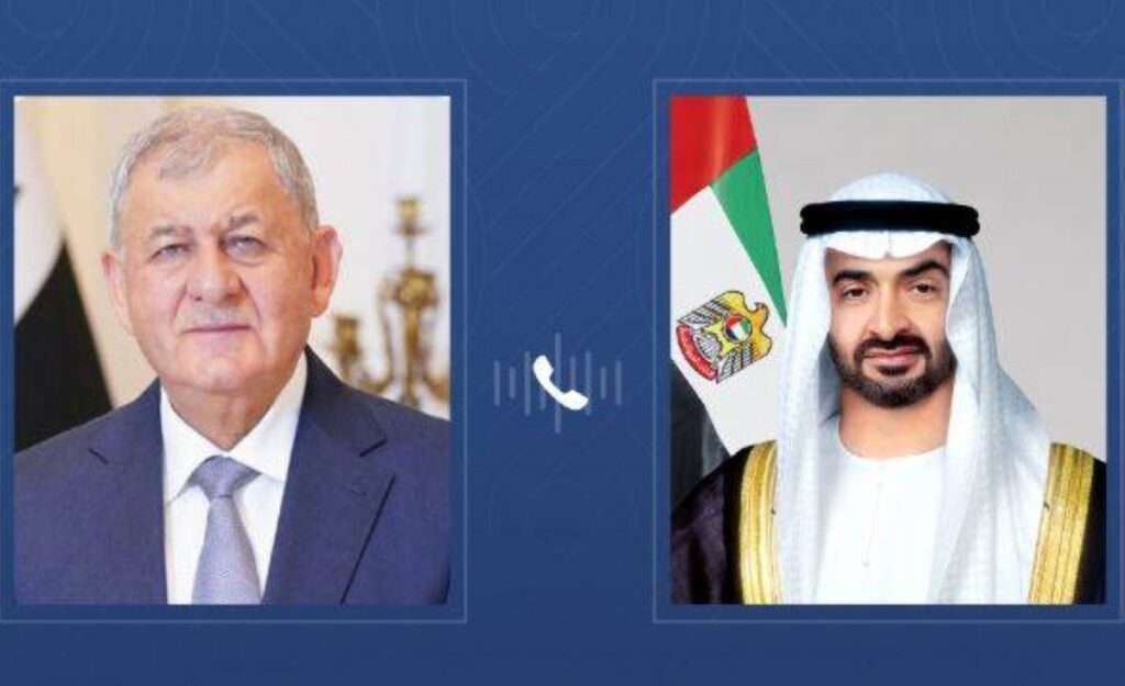 محمد بن زايد والرئيس العراقي يبحثان هاتفياً علاقات البلدين والتطورات الإقليمية Al Bayan