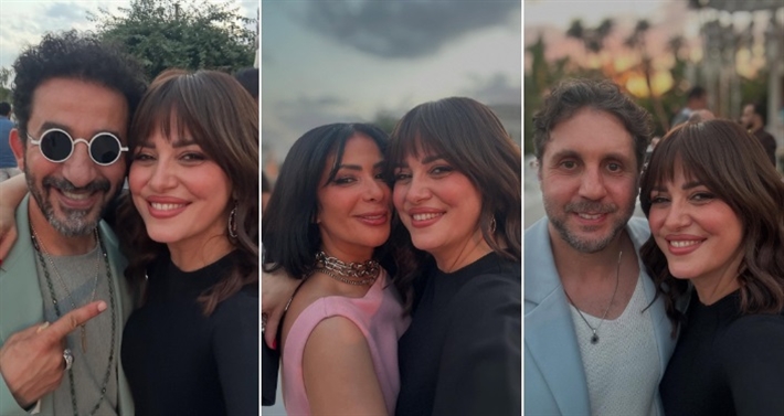 ريهام عبد الغفور مع هشام ماجد وأحمد حلمي ومنى زكي