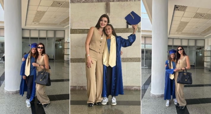 رضوى الشربيني تحتفل بتخرج ابنتها الصغرى