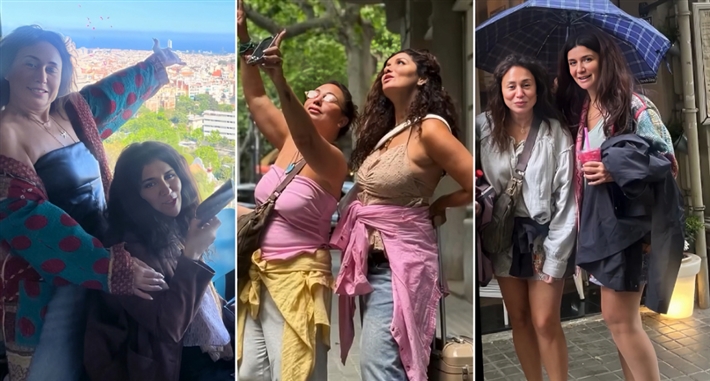 رحلة غادة عادل وإنجي علي ودينا سليم وخالد الغندور إلى برشلونة