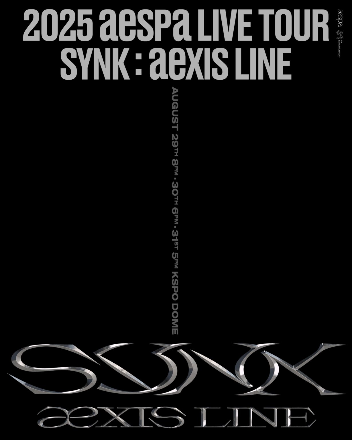 AESPA - 2025 AESPA LIVE TOUR - SYNK: AEXIS LINE في سيول (ملصق إعلان)