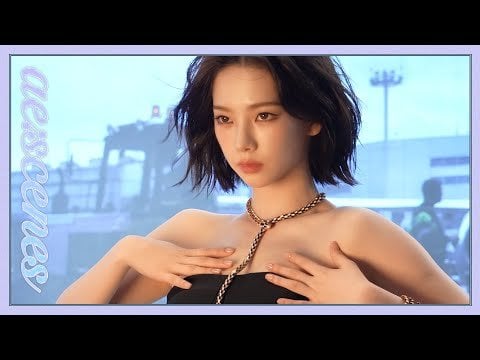 250607 AESPA - [ae:scenes] يقولون هناك واحد فقط من هذه القلادة في كوريا | L'Imbaniel Korea photoshoot خلفها